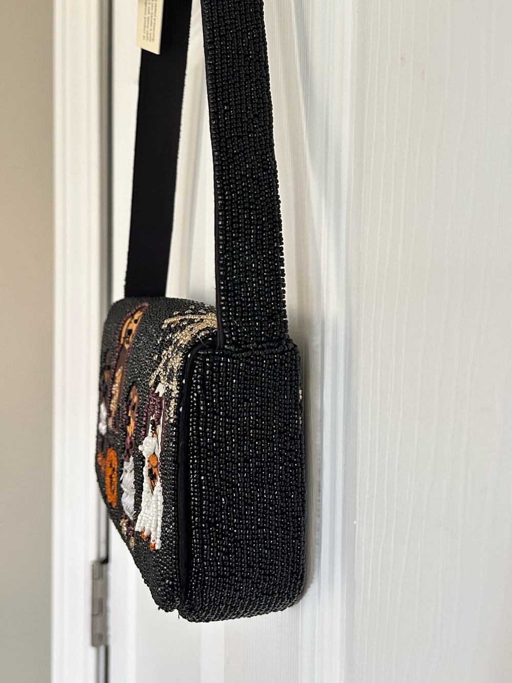 NWT Beaded Shoulder Bag Purse Halloween Dogs Dachshund Ghost Mummy Pumpkin - Picture 3 of 6